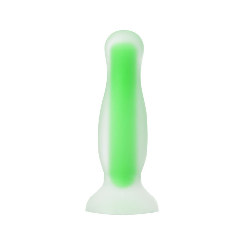 Зеленая, светящаяся в темноте анальная втулка Mortimer Glow - 12,5 см. (зеленый)