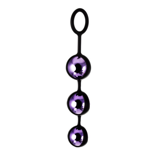Фиолетово-черные тройные вагинальные шарики TOYFA A-toys (фиолетовый с черным)
