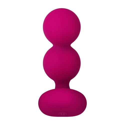 Розовые анальные шарики с вибрацией и расширением Bubble Butt - 12,3 см. (розовый)