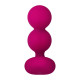 Розовые анальные шарики с вибрацией и расширением Bubble Butt - 12,3 см. (розовый)