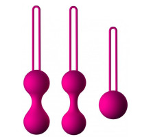 Набор из 3 вагинальных шариков Кегеля розового цвета (розовый)