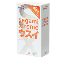 Ультратонкие презервативы Sagami Xtreme Superthin - 15 шт. (прозрачный)