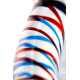 Двусторонний стеклянный фаллос с разноцветными спиралями - 21 см. (прозрачный)
