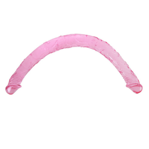 Двухголовый розовый фаллоимитатор - 44,5 см. (розовый)