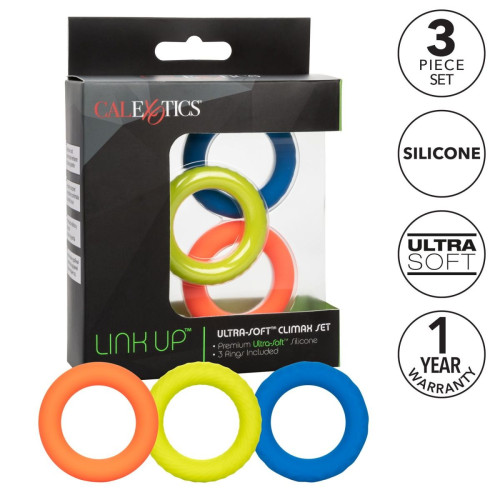 Набор из 3 эрекционных колец Link Up Ultra-Soft Climax Set (разноцветный)