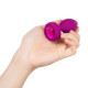 Ярко-розовая анальная вибровтулка с кристаллом Vibrating Jewel Plug S/M - 10 см. (ярко-розовый)
