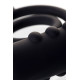 Чёрное эрекционное кольцо с вибростимулятором и анальным хвостом (черный)