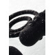 Чёрное эрекционное кольцо с вибростимулятором и анальным хвостом (черный)