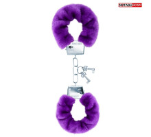 Металлические наручники с мягкой фиолетовой опушкой (фиолетовый)