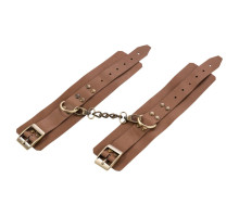 Коричневые кожаные наручники Maya (коричневый)