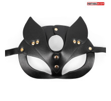 Черная игровая маска с ушками (черный)