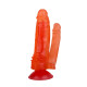Фаллоимитатор гелевый для анально-вагинальной стимуляции - 17 см. (красный)