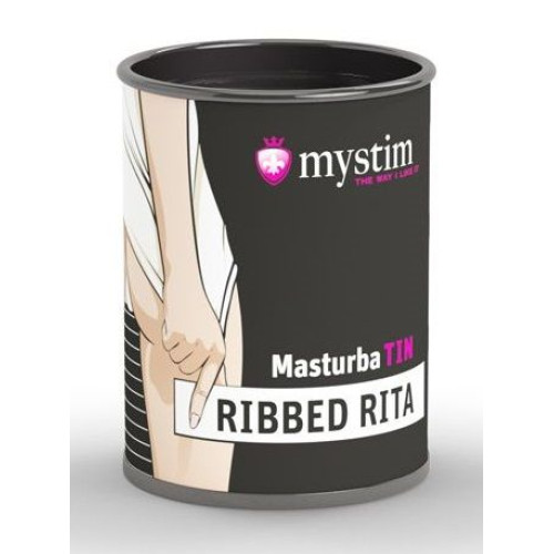 Компактный мастурбатор MasturbaTIN Ribbed Rita (белый)