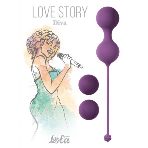 Набор фиолетовых вагинальных шариков Love Story Diva (фиолетовый)