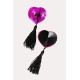 Соблазнительные пэстисы в форме сердец с кисточками (фиолетовый с черным)