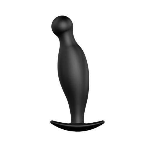 Чёрный анальный стимулятор с шаровидным кончиком - 11,7 см. (черный)