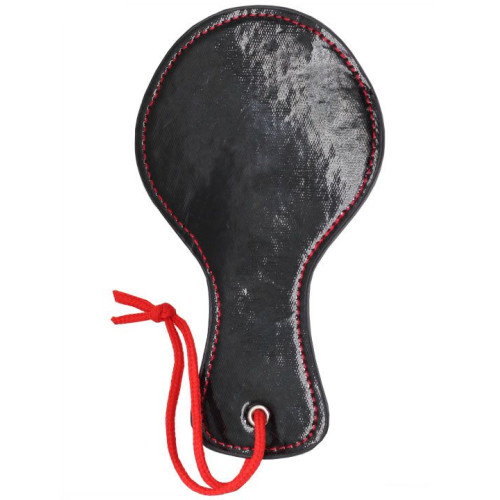 Круглая хлопалка в комплекте с маской на глаза (черный с красным)