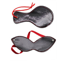 Круглая хлопалка в комплекте с маской на глаза (черный с красным)