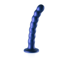 Синий фаллоимитатор Beaded G-Spot - 17 см. (синий)