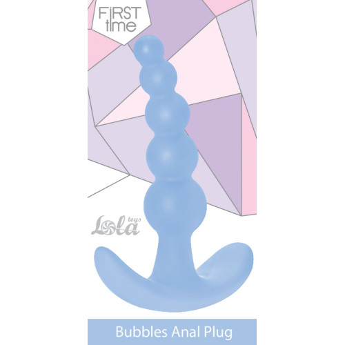 Голубая анальная пробка Bubbles Anal Plug - 11,5 см. (голубой)