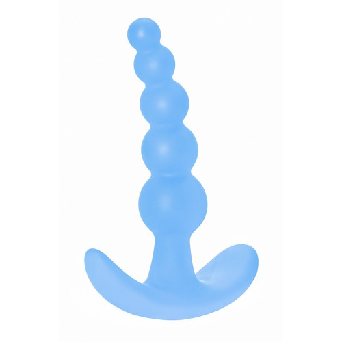 Голубая анальная пробка Bubbles Anal Plug - 11,5 см. (голубой)