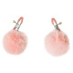 Зажимы на соски Angelic с розовыми меховыми шариками (розовый)