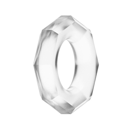 Прозрачное эрекционное кольцо с гранями POWER PLUS Cockring (прозрачный)