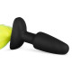 Черная анальная пробка с желтым хвостом Butt Plug With Tail (черный с желтым)
