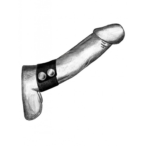 Черный ремень-утяжка на пенис на заклепках (черный)