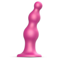 Розовая насадка Strap-On-Me Dildo Plug Beads size S (розовый)