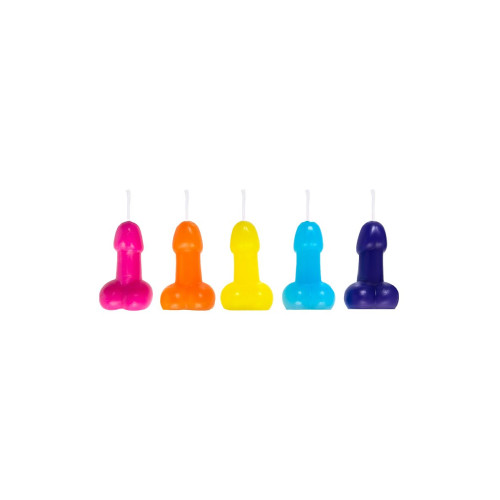 Набор из 10 разноцветных свечей «Мини пенис» (разноцветный)