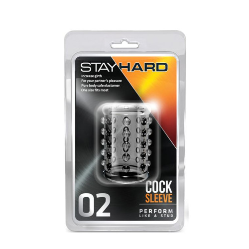Прозрачная насадка на пенис с шишечками STAY HARD COCK SLEEVE 02 CLEAR (прозрачный)