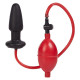 Анальная пробка Expandable Butt Plug с функцией подкачки - 9,5 см. (черный с красным)