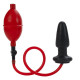 Анальная пробка Expandable Butt Plug с функцией подкачки - 9,5 см. (черный с красным)