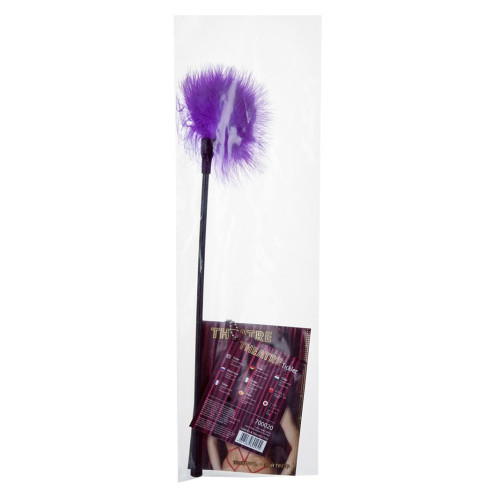 Щекоталка с фиолетовым пушком на кончике - 41,5 см. (черный с фиолетовым)