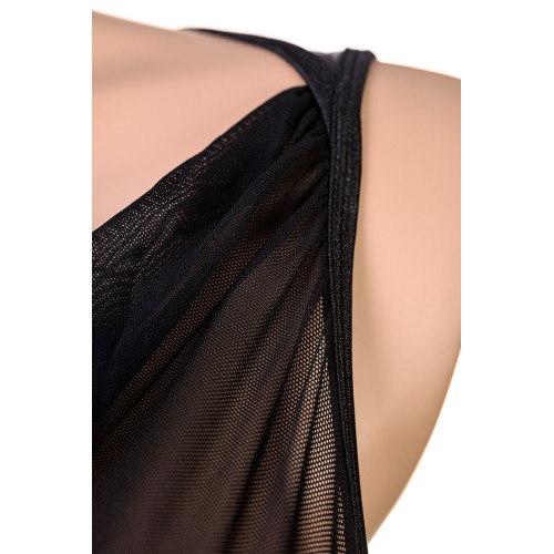 Эффектное платье с вставкой-сердечком и открытой спинкой (черный|S-M-L)