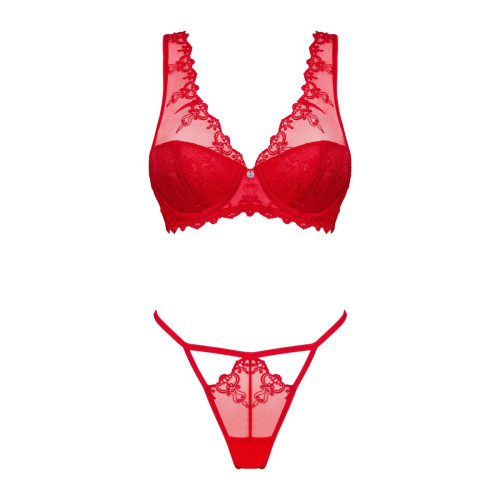 Сексуальный комплект Lonesia с вышивкой (красный|S-M)