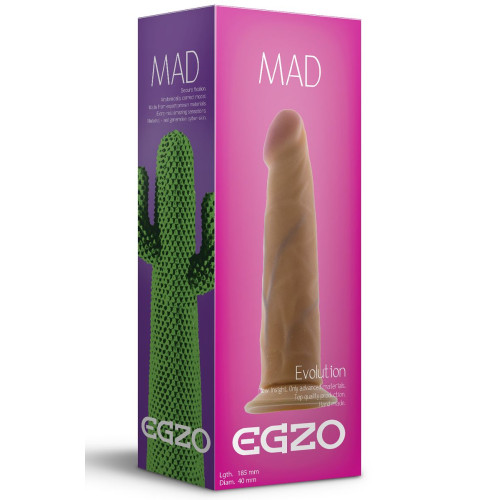 Телесный фаллоимитатор без мошонки Mad Cactus - 18,5 см. (телесный)