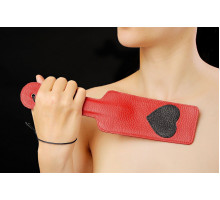 Красная хлопалка с сердечком (красный с черным)