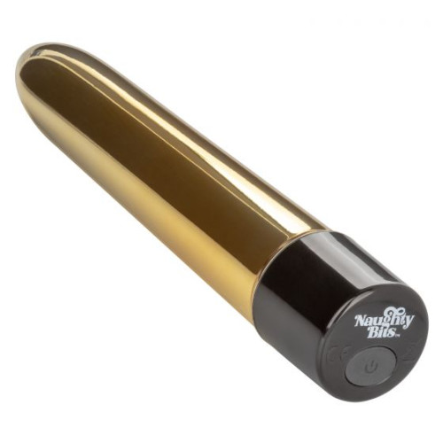 Золотистый классический вибратор Naughty Bits Gold Dicker Personal Vibrator - 19 см. (золотистый)