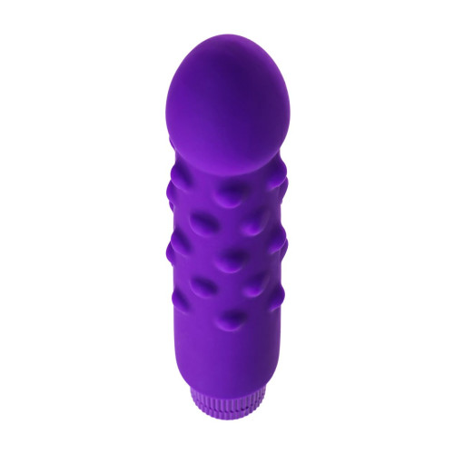 Фиолетовый вибратор с шишечками - 17 см. (фиолетовый)