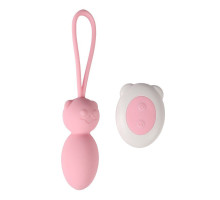 Розовые вагинальные шарики с петлёй и пультом ДУ (розовый)