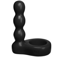 Черный анальный стимулятор с силиконовым кольцом Platinum Premium Silicone - The Double Dip 2 - Black (черный)