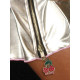 Коротенькая плиссированная юбка цвета металлик с молнией (серебристый|L)