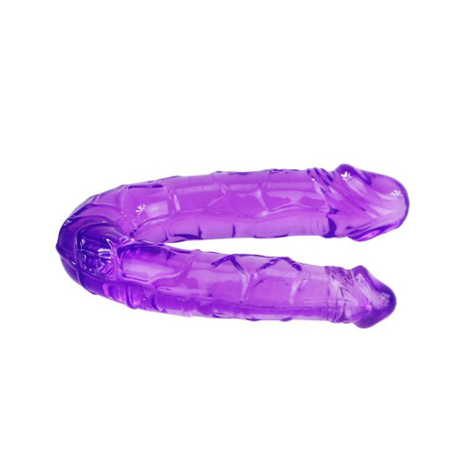 Двухголовый  фиолетовый фаллоимитатор - 29,8 см. (фиолетовый)