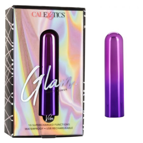 Фиолетовый гладкий мини-вибромассажер Glam Vibe - 9 см. (фиолетовый)