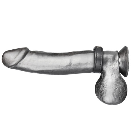 Кольцо на пенис из искусственной кожи на клепках SNAP COCK RING (черный)