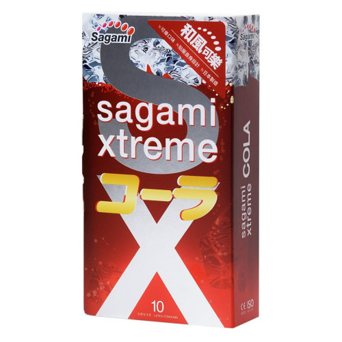 Ароматизированные презервативы Sagami Xtreme Cola - 10 шт. (прозрачный)