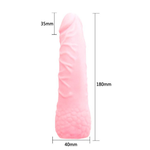 Удлиняющая насадка на пенис с расширением в основании - 18 см. (телесный)