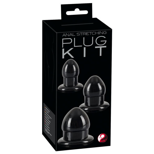 Набор растягивающих анальный вход пробок Anal Stretching Plug Kit (черный)